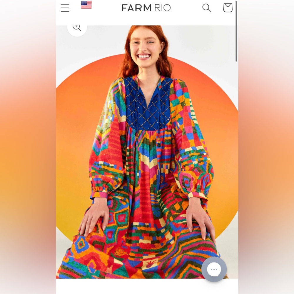 Farm Rio festival midi dress size S